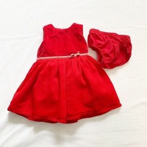 Red twirl dress for baby